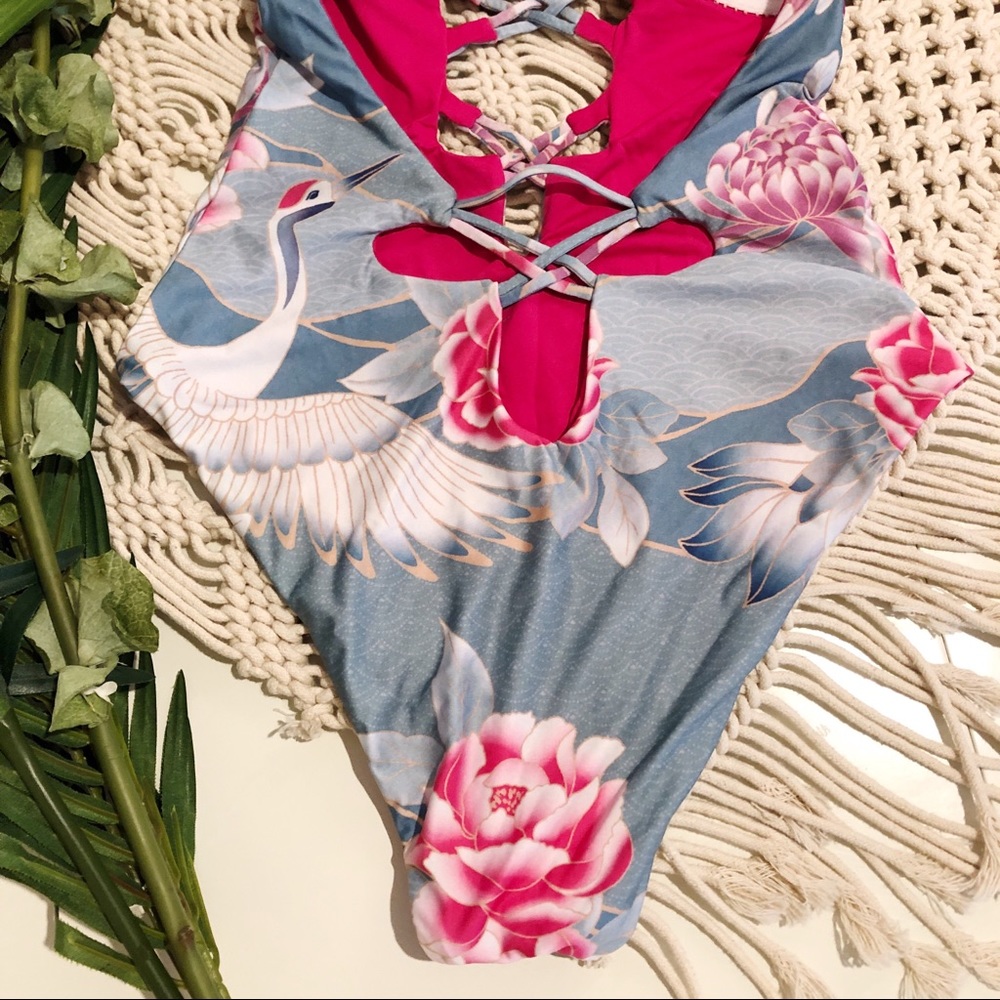 ISABELLA ROSE PURPLE & PINK ONE PIECE BIKINI XS/S - Picture 6 of 8